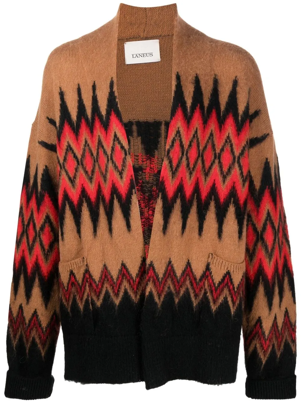 

Laneus intarsia-knit V-neck cardigan - Brown