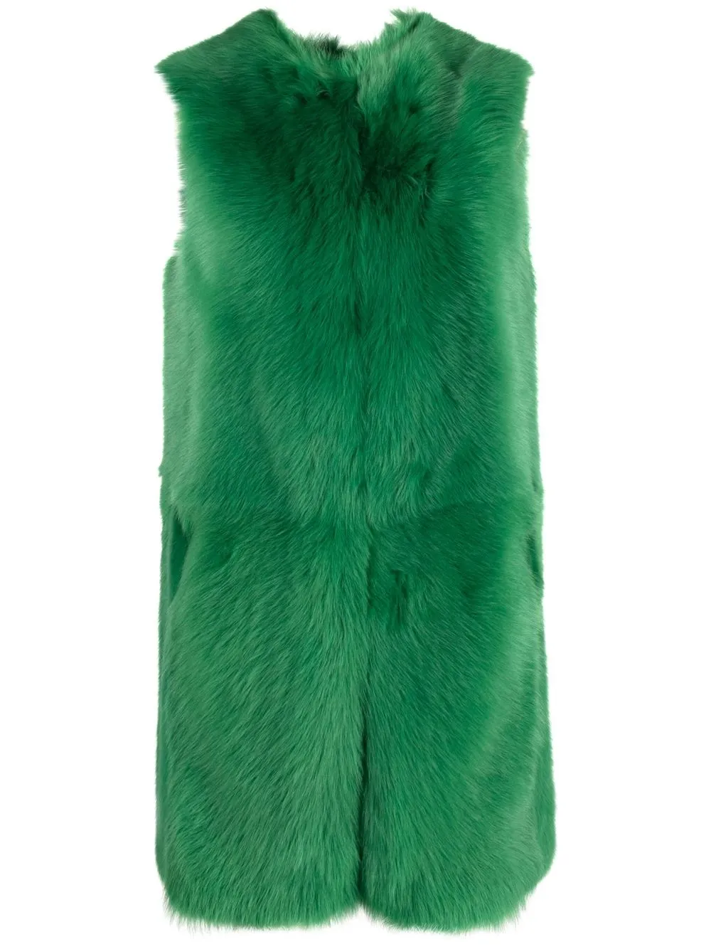 

P.A.R.O.S.H. Melody shearling sleeveless coat - Green