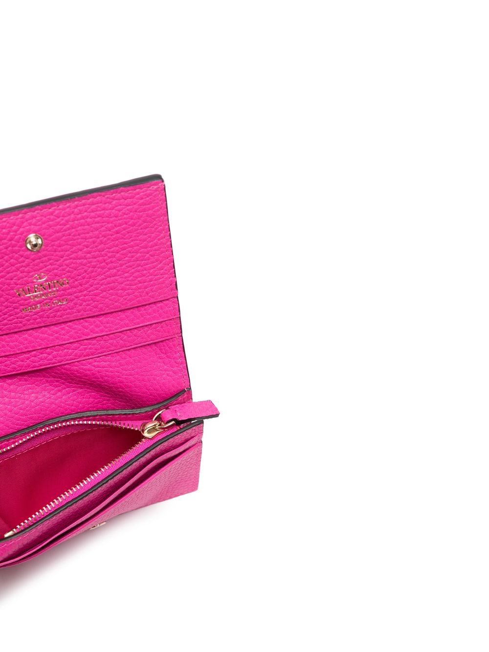 Shop Valentino Rockstud Compact Wallet In Pink