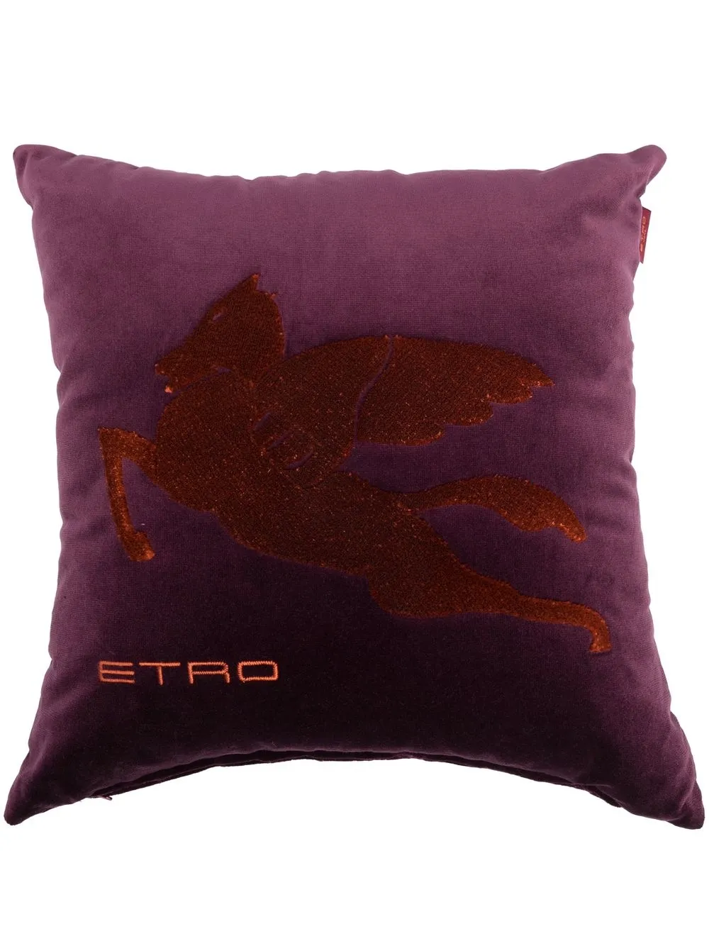 

ETRO logo-embroidered cushion - Purple