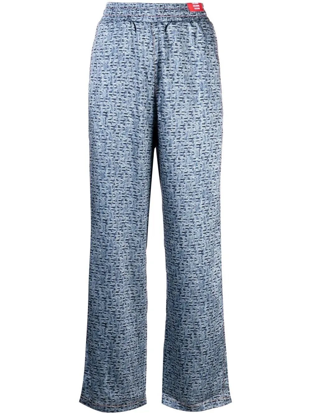 

Diesel monogram-print flared trousers - Blue