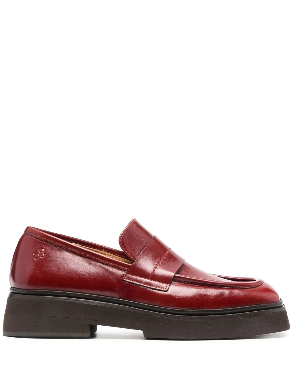 

Rejina Pyo square-toe leather loafers - Red