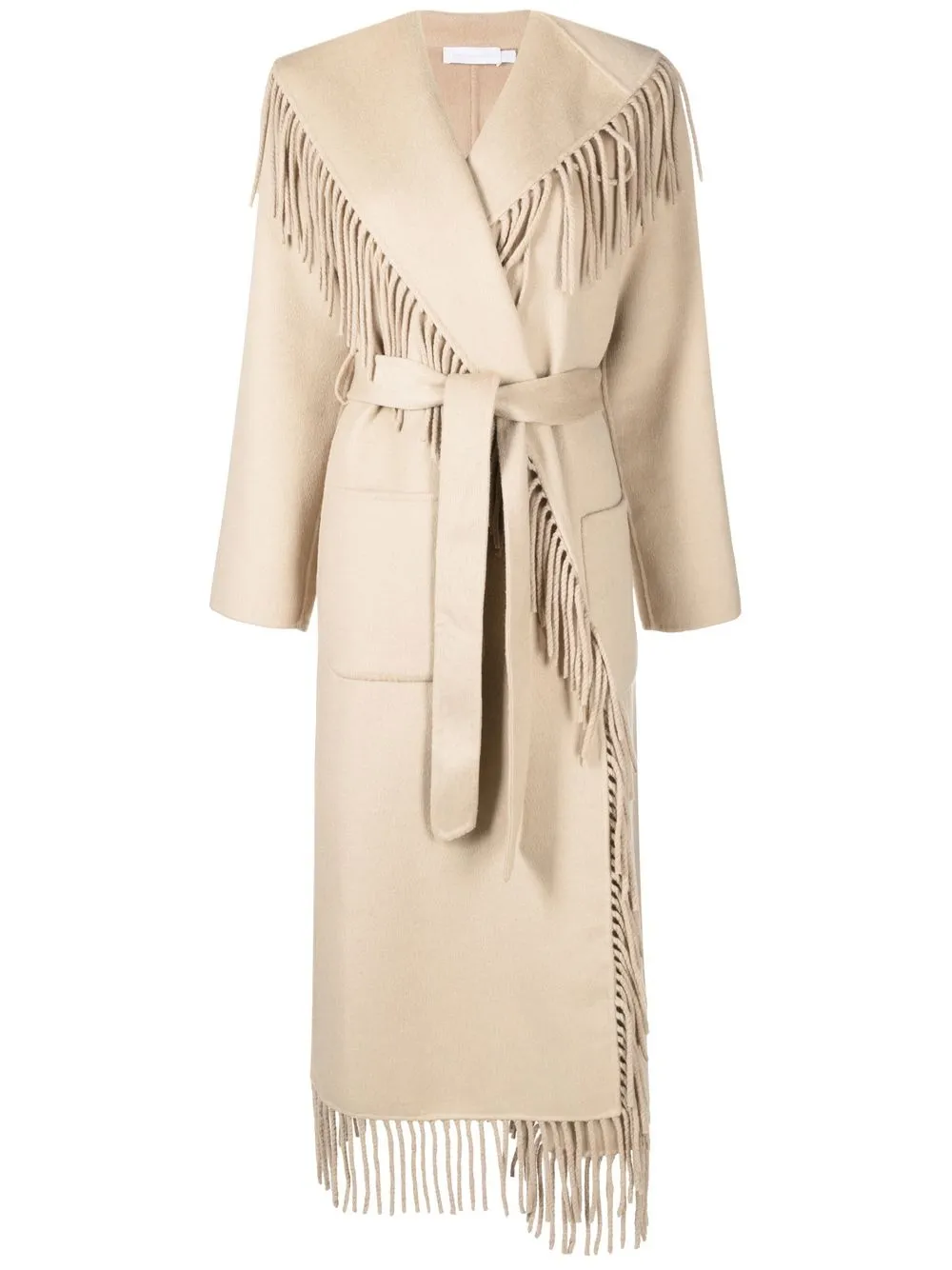 

Jonathan Simkhai fringed-edge belted coat - Neutro