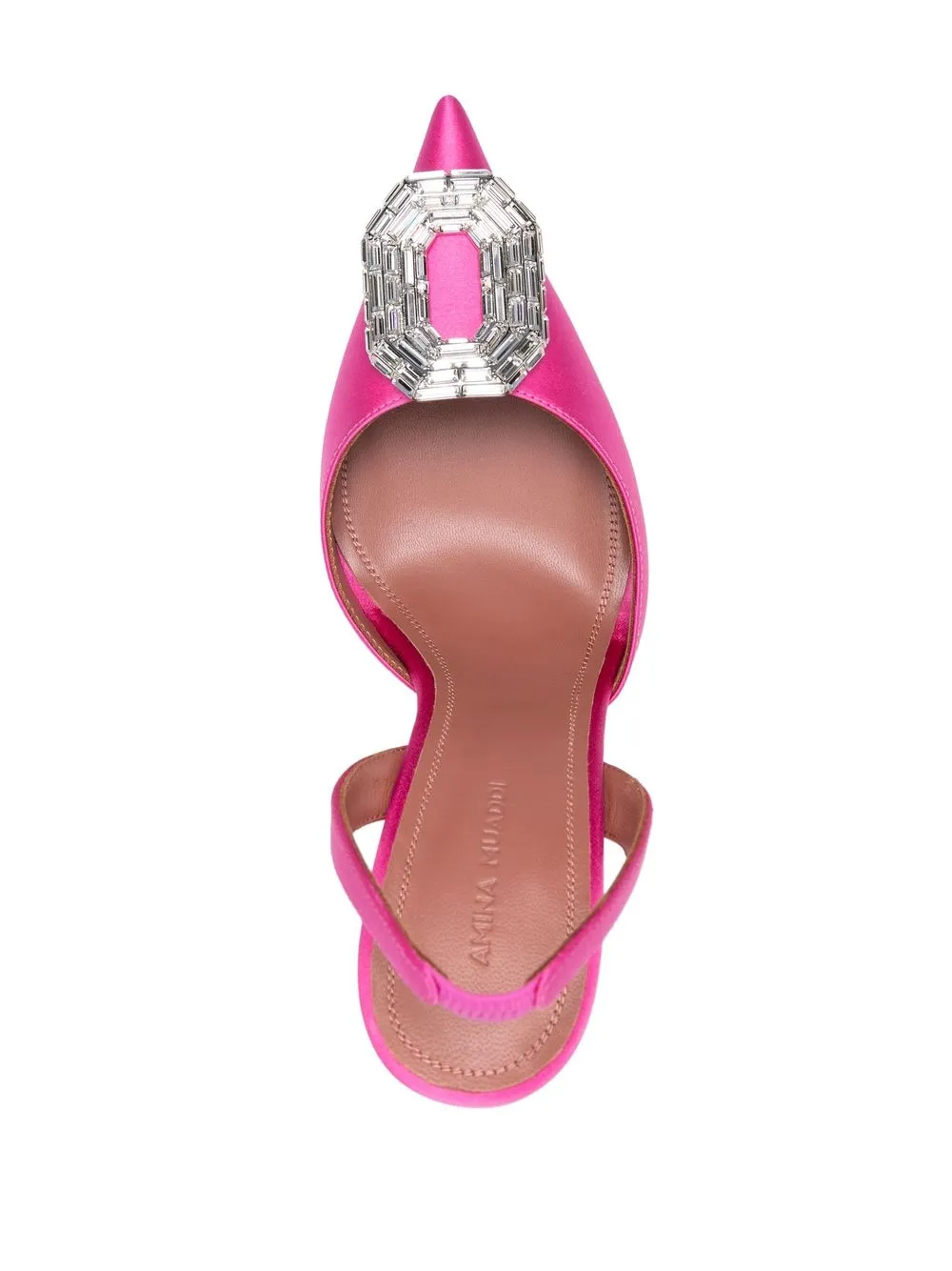 Camelia Crystal Embellished Satin Slingback Pumps