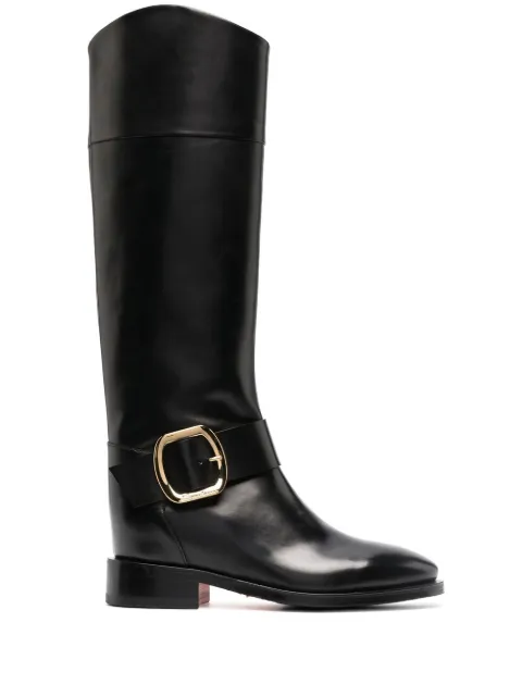 buckle-detail knee-length boots