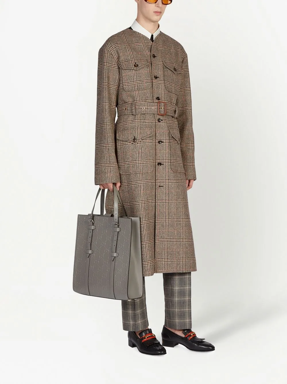 Gucci Supreme leren shopper - Grijs