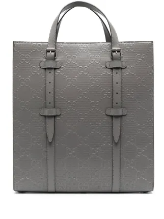 Gucci GG Supreme Leather Tote Bag Grey FARFETCH AO