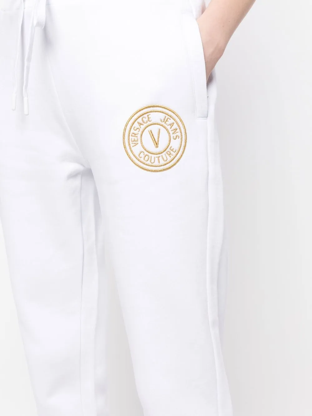 VERSACE JEANS COUTURE EMBROIDERED-LOGO TRACK TROUSERS