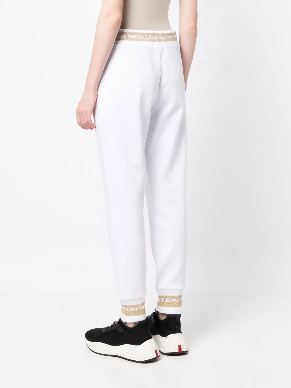 VERSACE JEANS COUTURE EMBROIDERED-LOGO TRACK TROUSERS