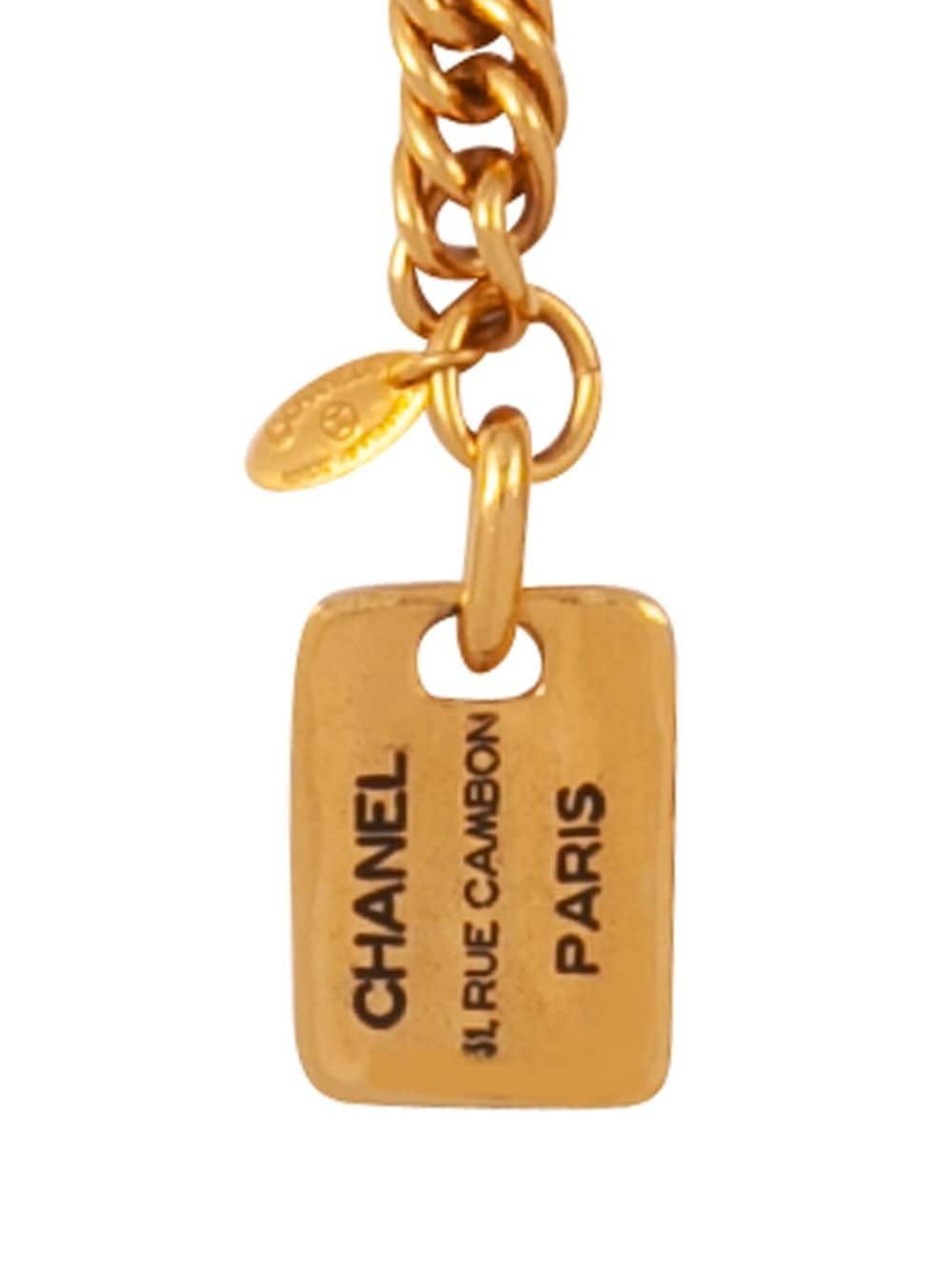 Pre-owned Chanel 吊牌吊饰套索项链（1980年代典藏款） In Gold