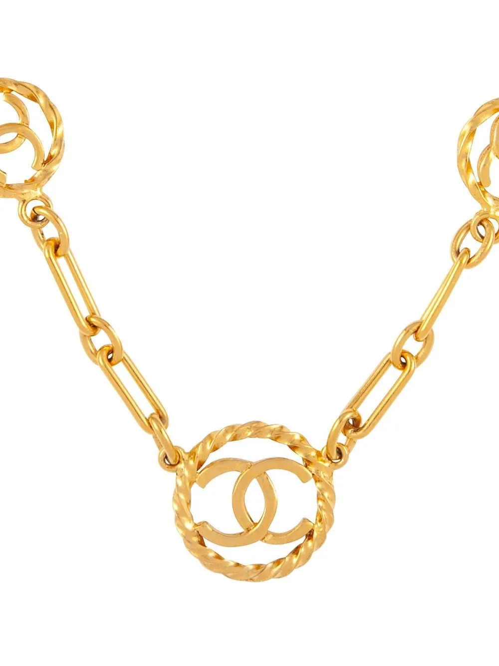 

CHANEL Pre-Owned 1983 interlocking CC charm necklace - Gold