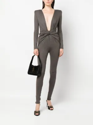 【送料&関税込】Saint Laurent Long Sleeves Jumpsuit Saint Laurent Drawstring long-sleeve Jumpsuit | Black | FARFETCH