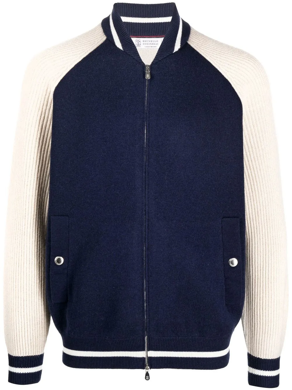 

Brunello Cucinelli two-tone wool cardigan - Blue