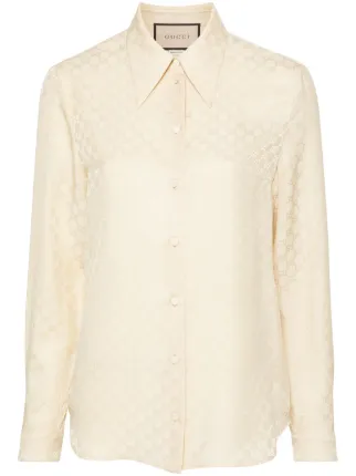 Gucci GGジャカード シルクシャツ | ニュートラル | FARFETCH JP