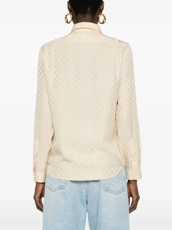 Gucci GGジャカード シルクシャツ | ニュートラル | FARFETCH JP