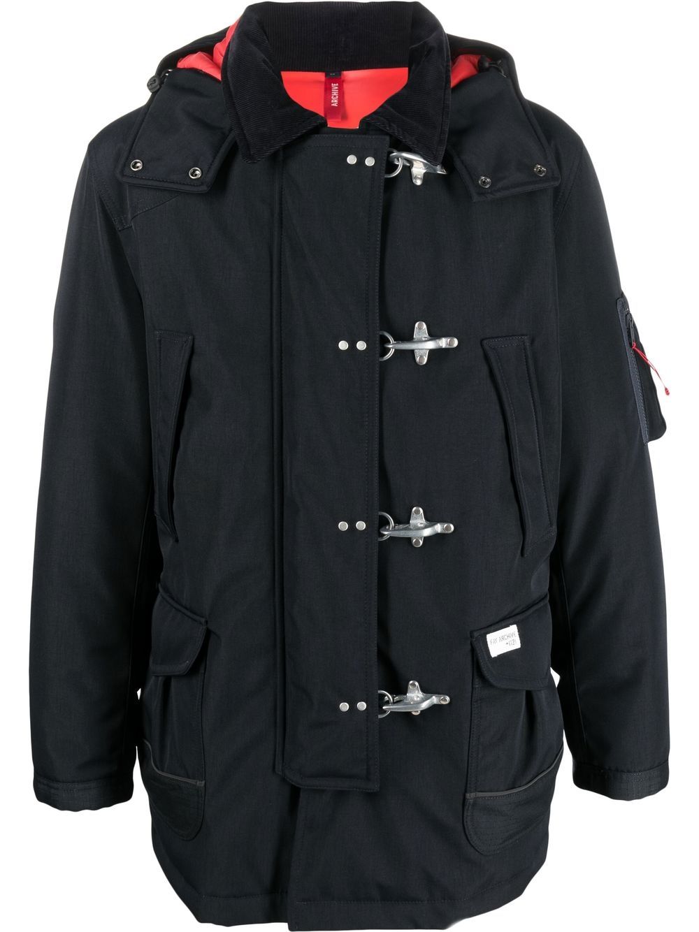 

Fay logo-patch duffle coat - Azul