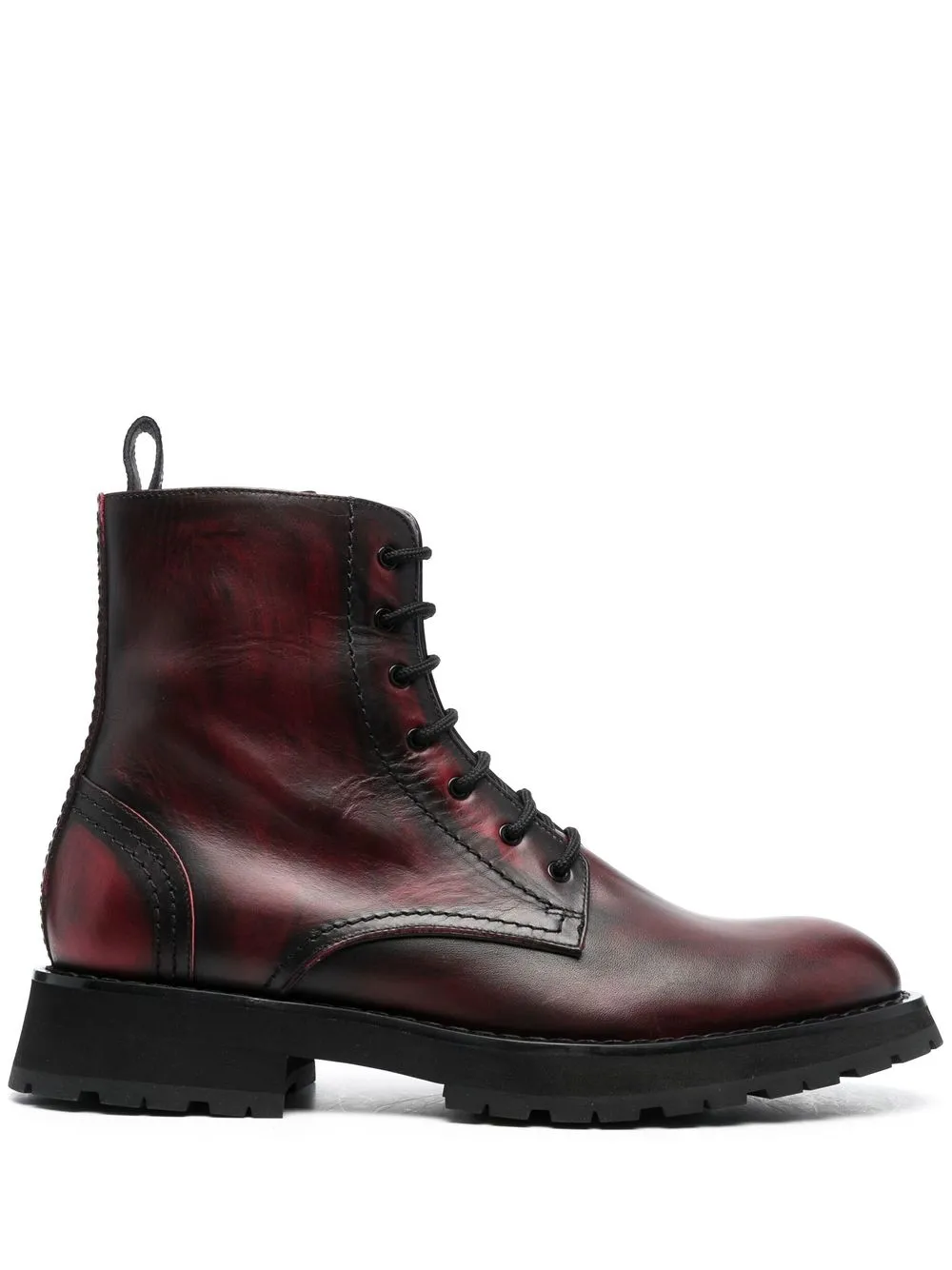 

Alexander McQueen botas con agujetas - Rojo