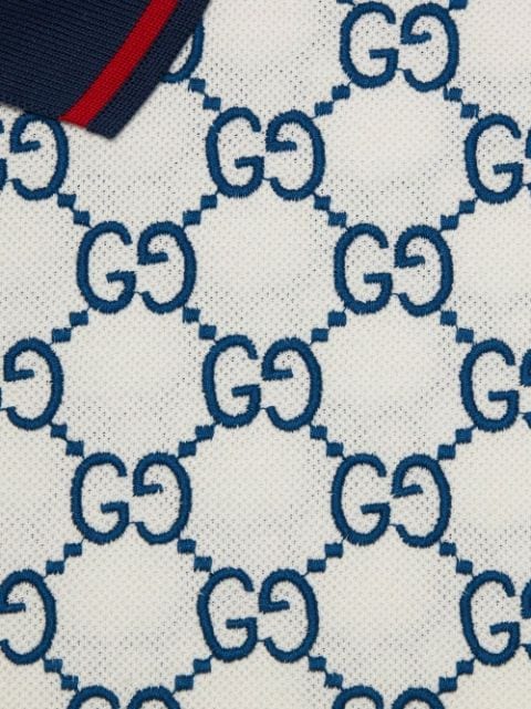 Gucci Maxi GG Monogram Polo Shirt - Blue