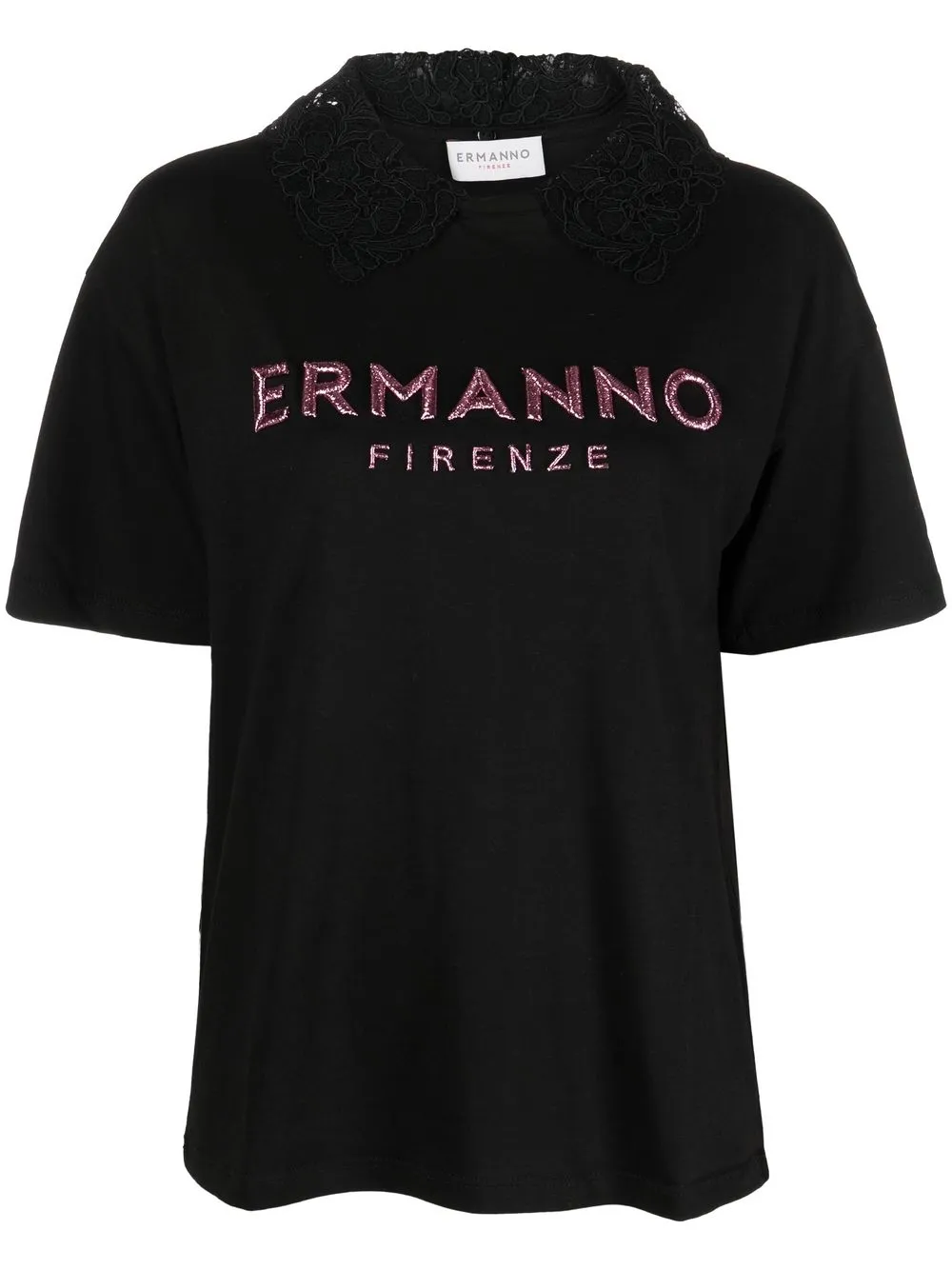 

ERMANNO FIRENZE playera manga corta con logo bordado - Negro