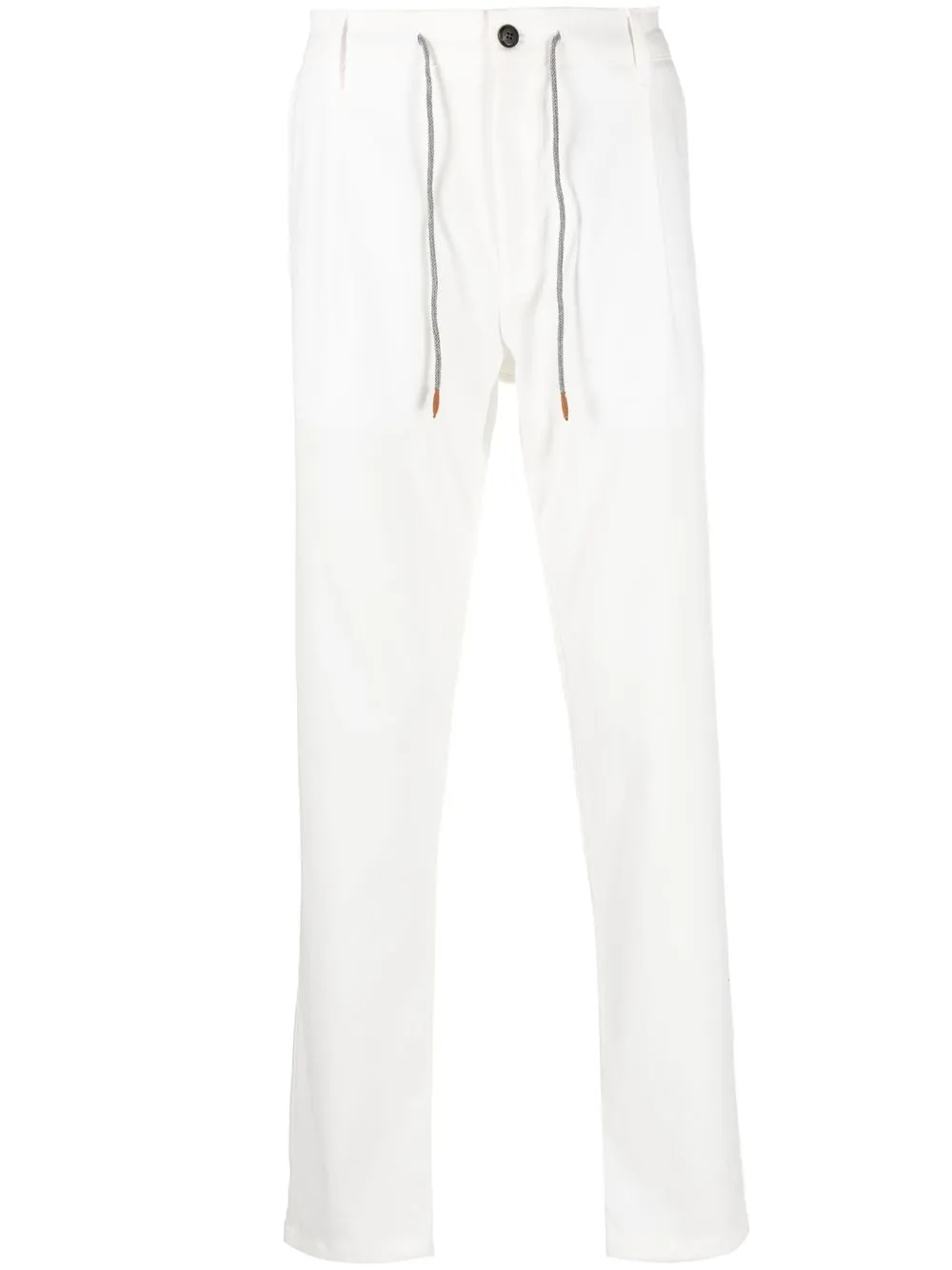 

Eleventy drawstring-waist tapered-leg trousers - White