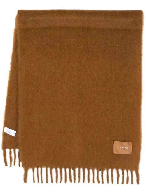 Écharpe frangée à patch logo - Rejina Pyo - Modalova