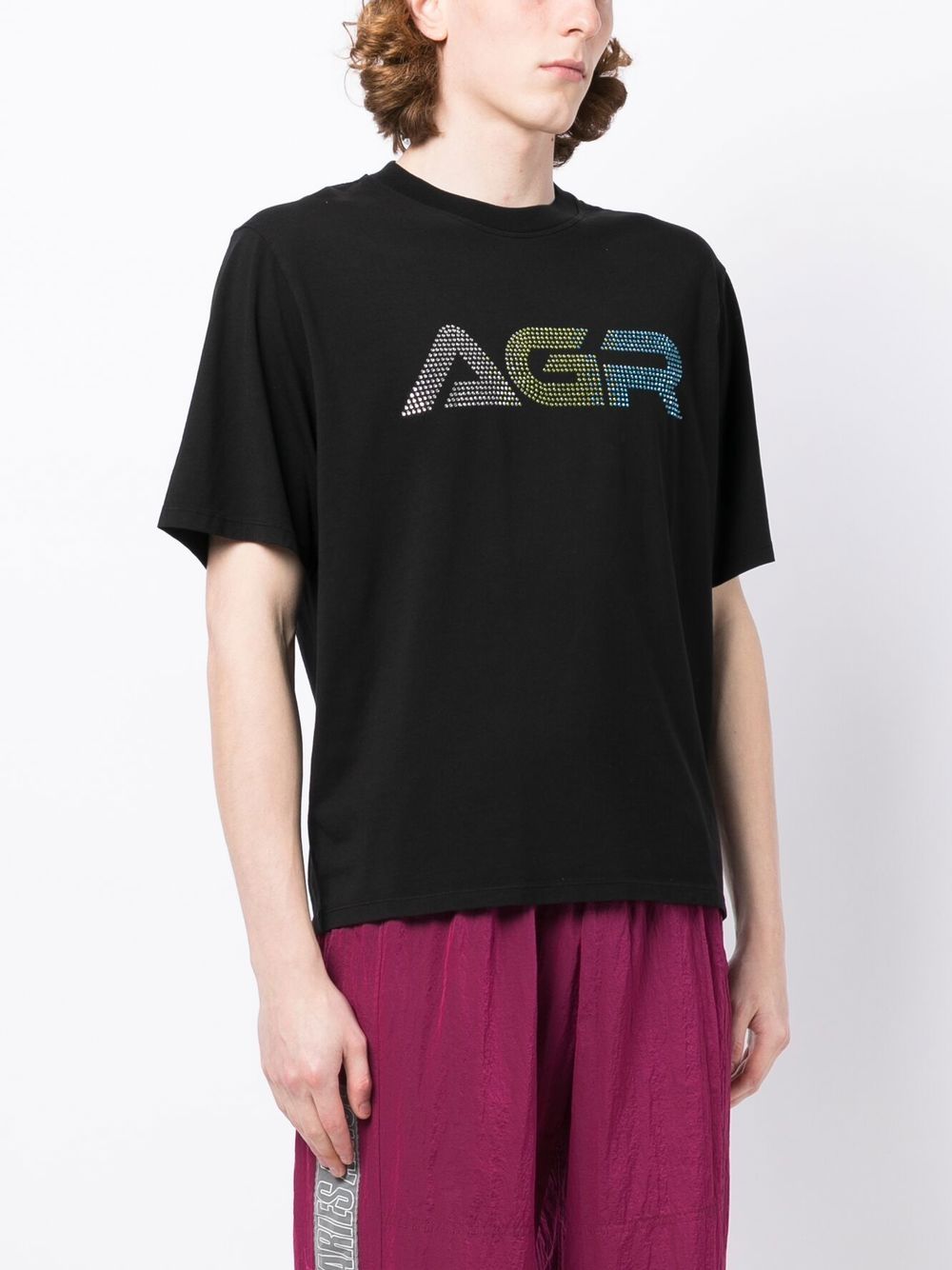 Shop Agr Logo-print Short-sleeve T-shirt In Black