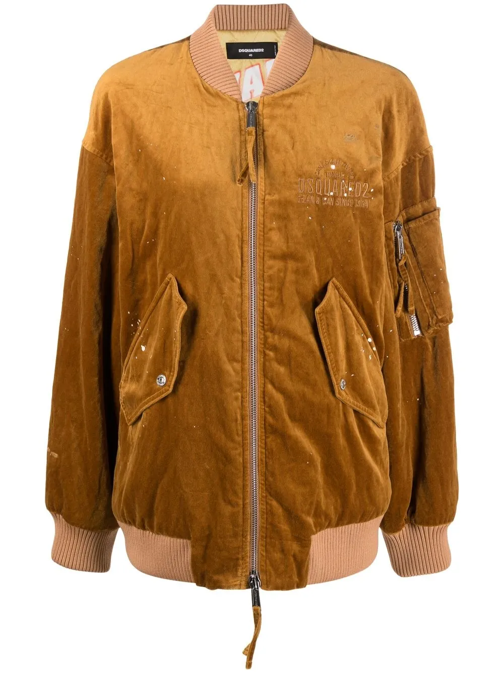 

Dsquared2 velour bomber jacket - Brown