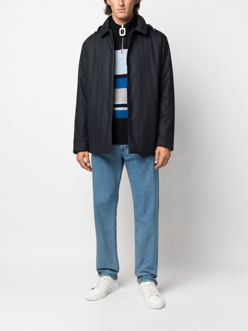 ASPESI hooded buttoned jacket - Blue