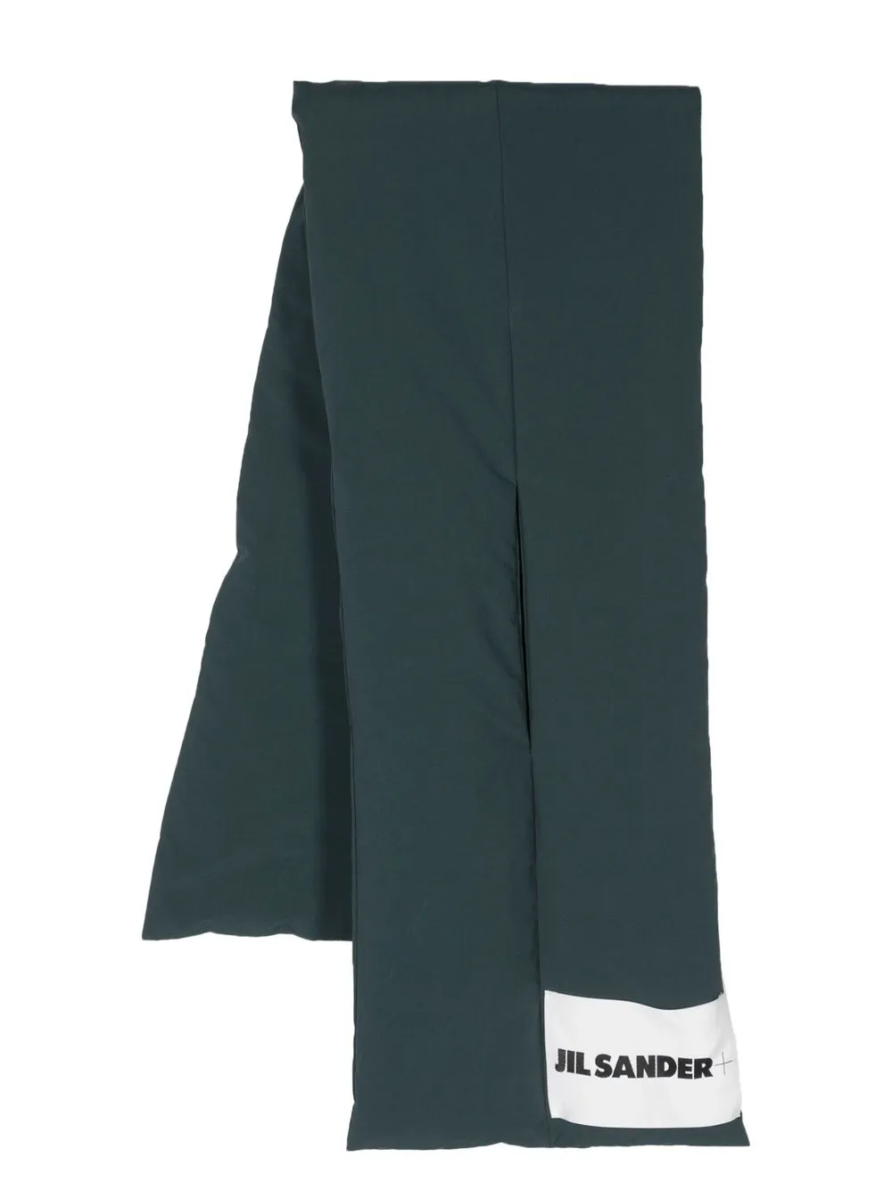 

Jil Sander padded logo-patch scarf - Green