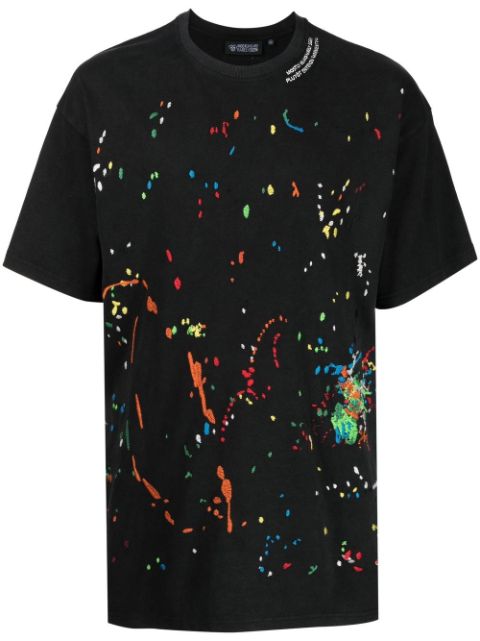 Mostly Heard Rarely Seen Paint-embroidered cotton T-shirt 