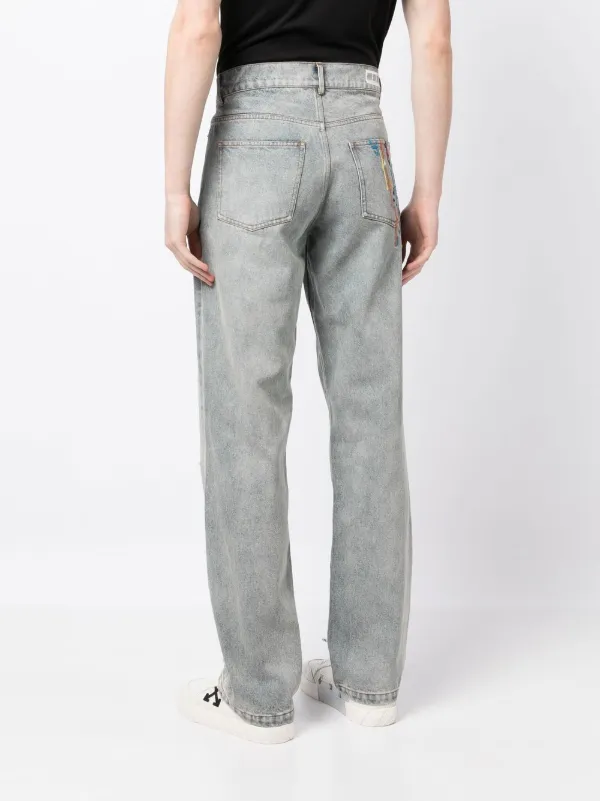 Embroidered straight 2024 leg jeans