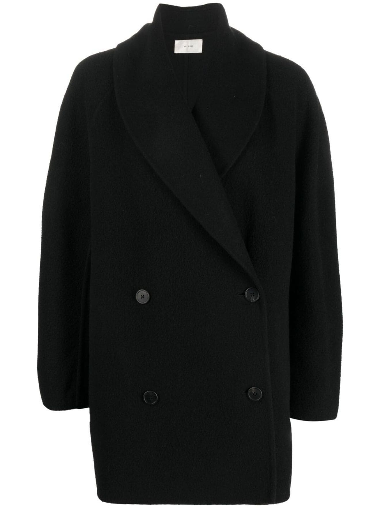 The Row Polli double-breasted coat black | MODES