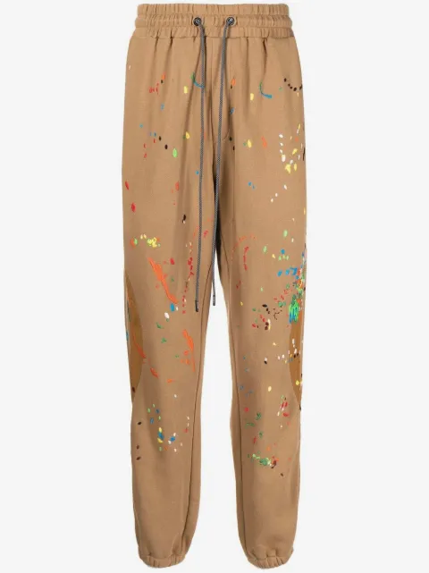 Mostly Heard Rarely Seen Warped paint-embroidered track pants