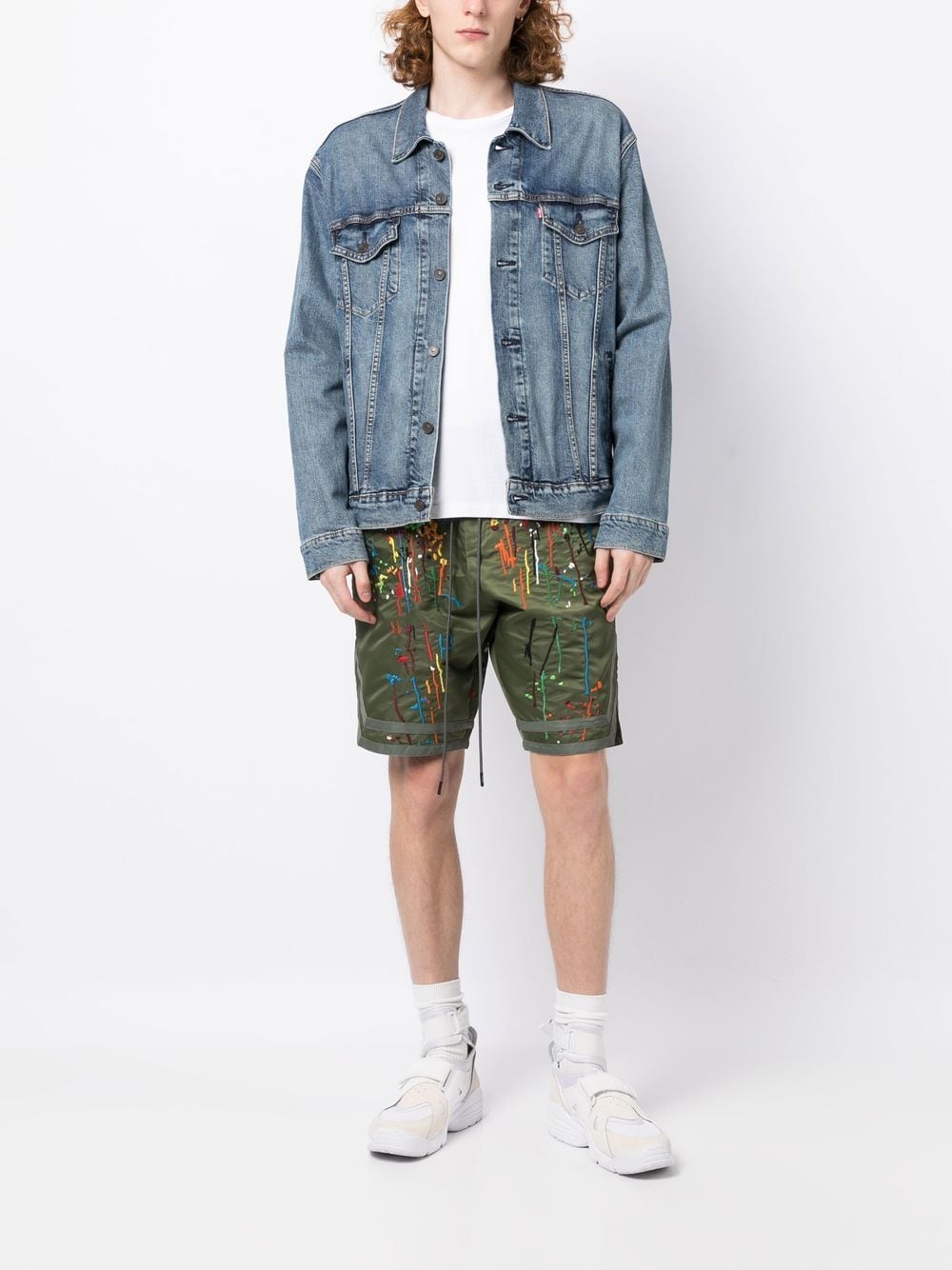 Mostly Heard Rarely Seen Satin paint-embroidered Shorts - Farfetch