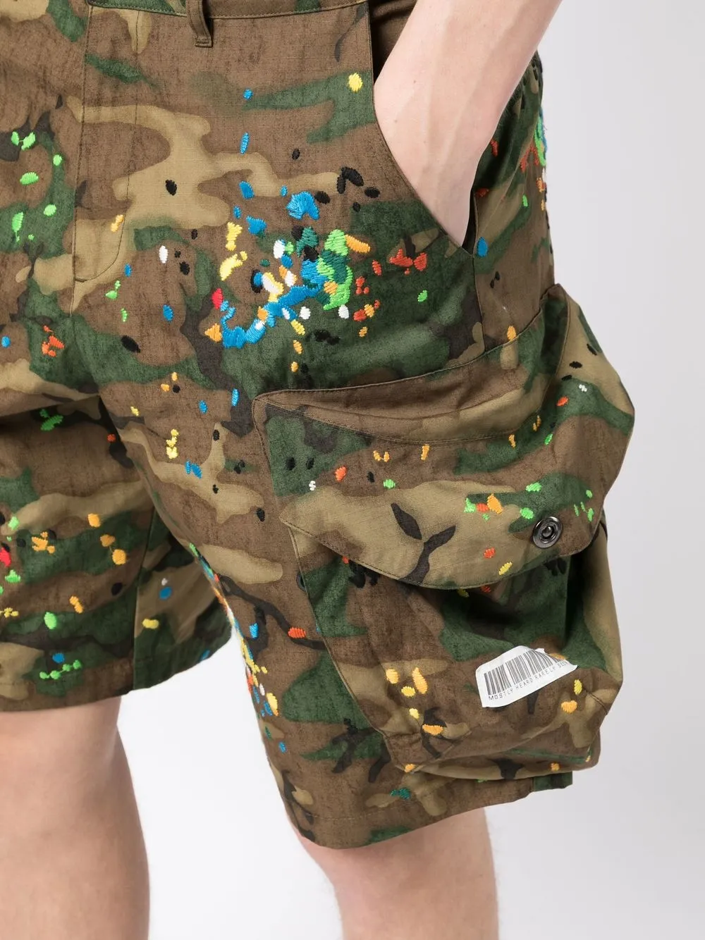 Mostly Heard Rarely Seen Camouflage paint-embroidered Cargo Shorts