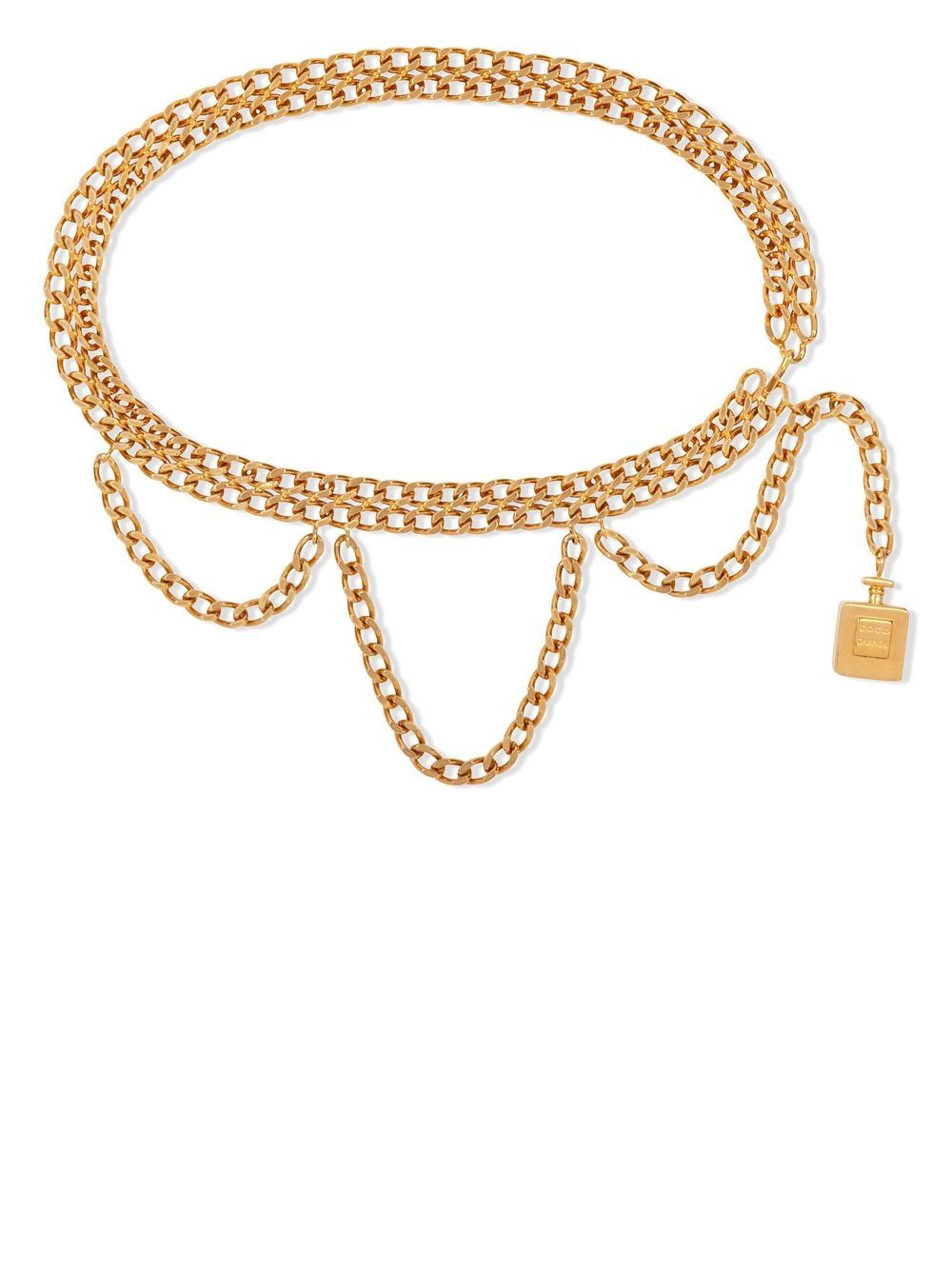 

CHANEL Pre-Owned 1970s Perfume Charm chain belt - Gold