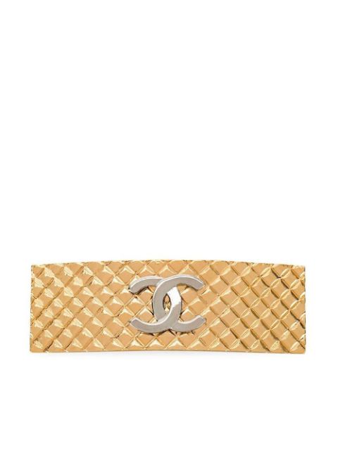 CHANEL 1998 CC diamond-quilted hair slide Women