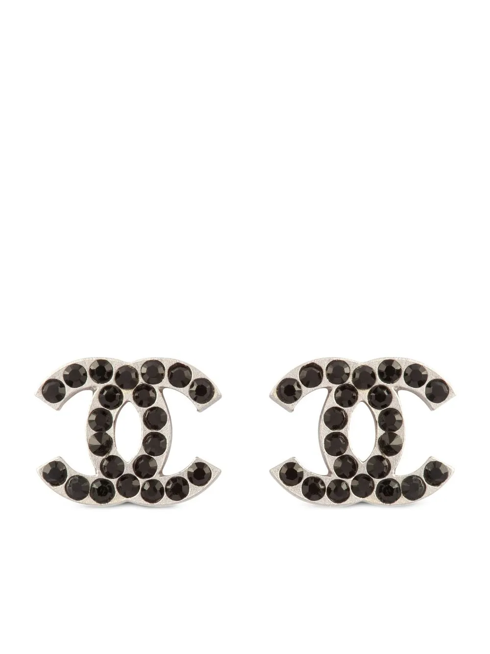 

Chanel Pre-Owned 2005 CC crystal-embellished clip-on earrings - Silver