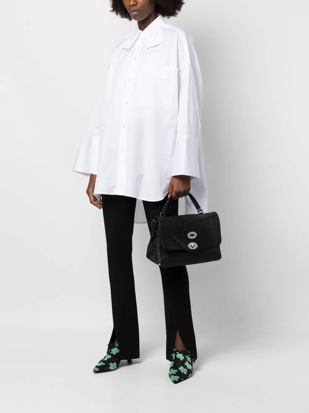 Zanellato Clutch met textuur - Zwart