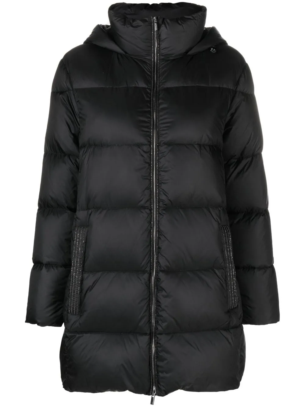 

Peserico padded hooded zip-up coat - Black