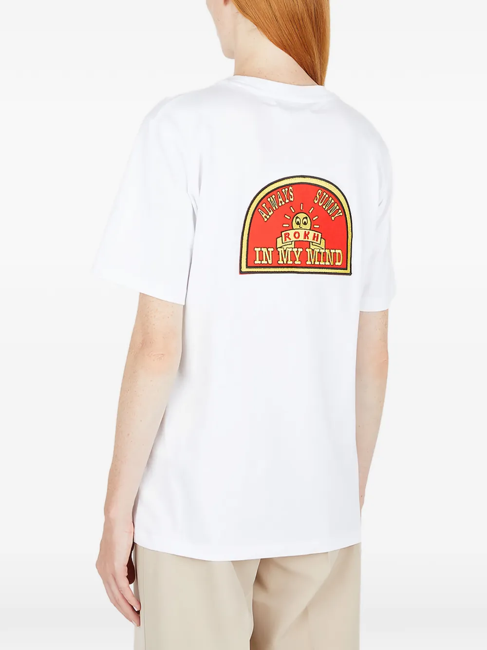 Rokh T-shirt met logo Wit