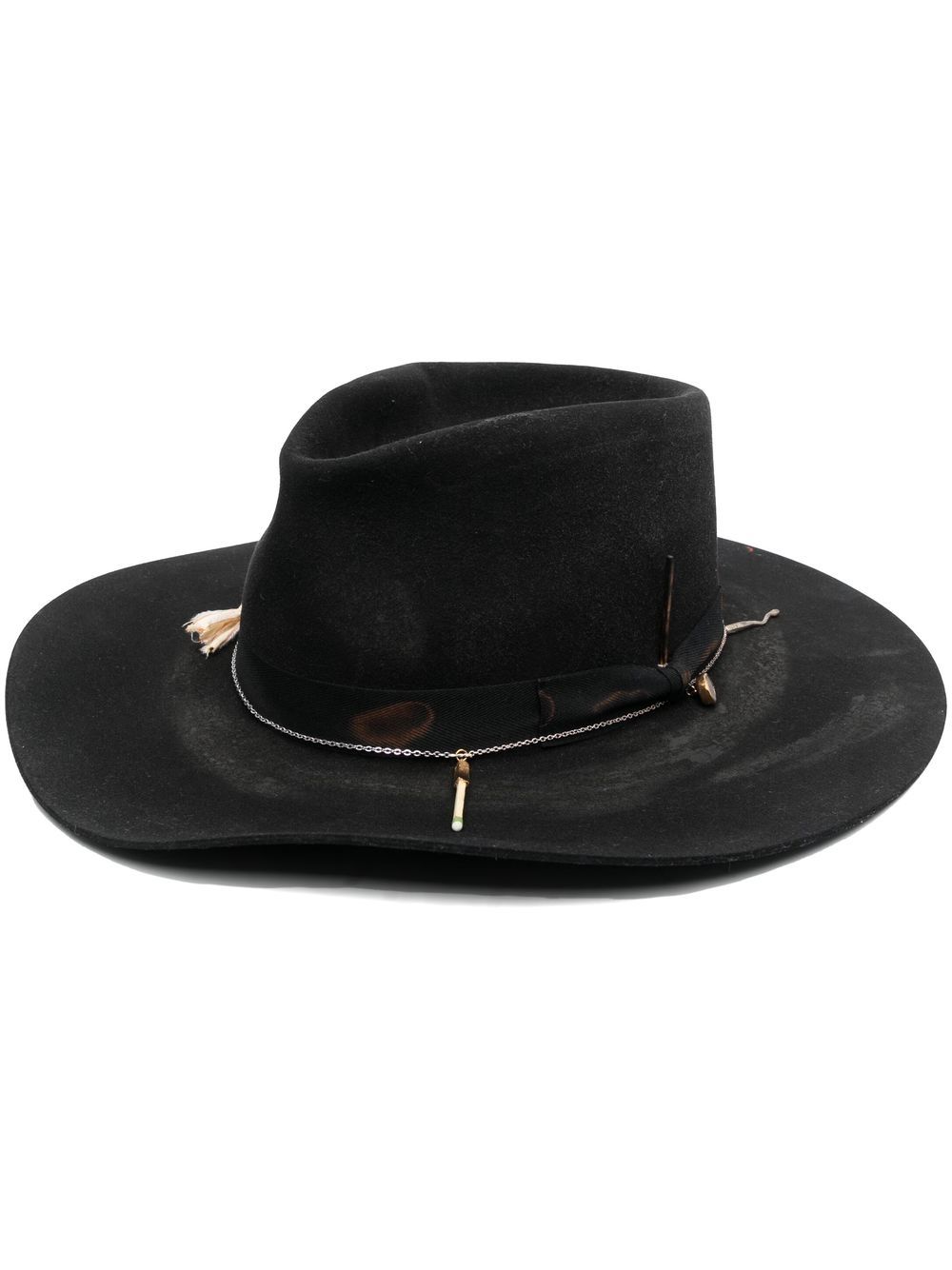 

Nick Fouquet sombrero fedora de rafia - Negro