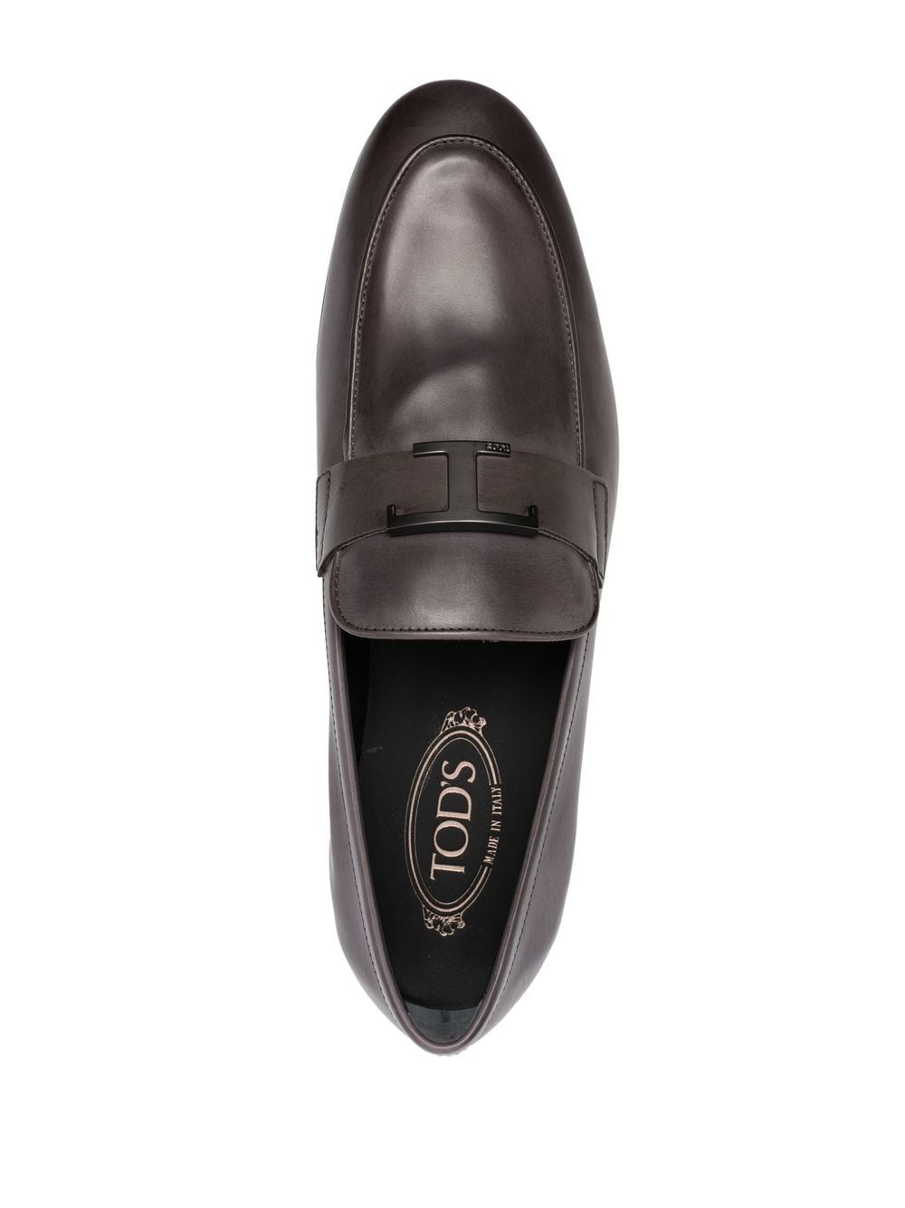 Shop Tod's T Timeless Leather Loafers In 灰色