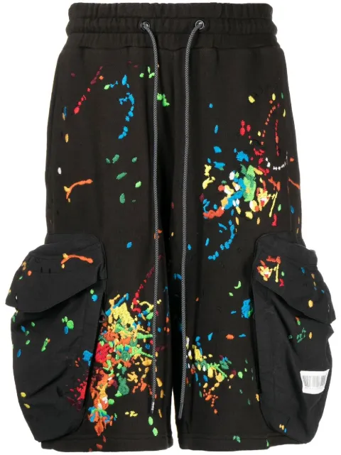 Mostly Heard Rarely Seen paint-embroidered cargo shorts 