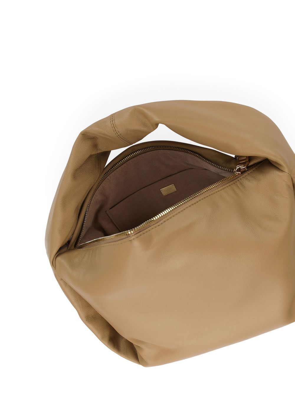 Shop Dolce & Gabbana Small Soft Logo-tag Shoulder Bag In Neutrals