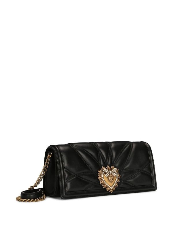 Dolce & Gabbana Devotion Medium Shoulder Bag Black Quilted Napa