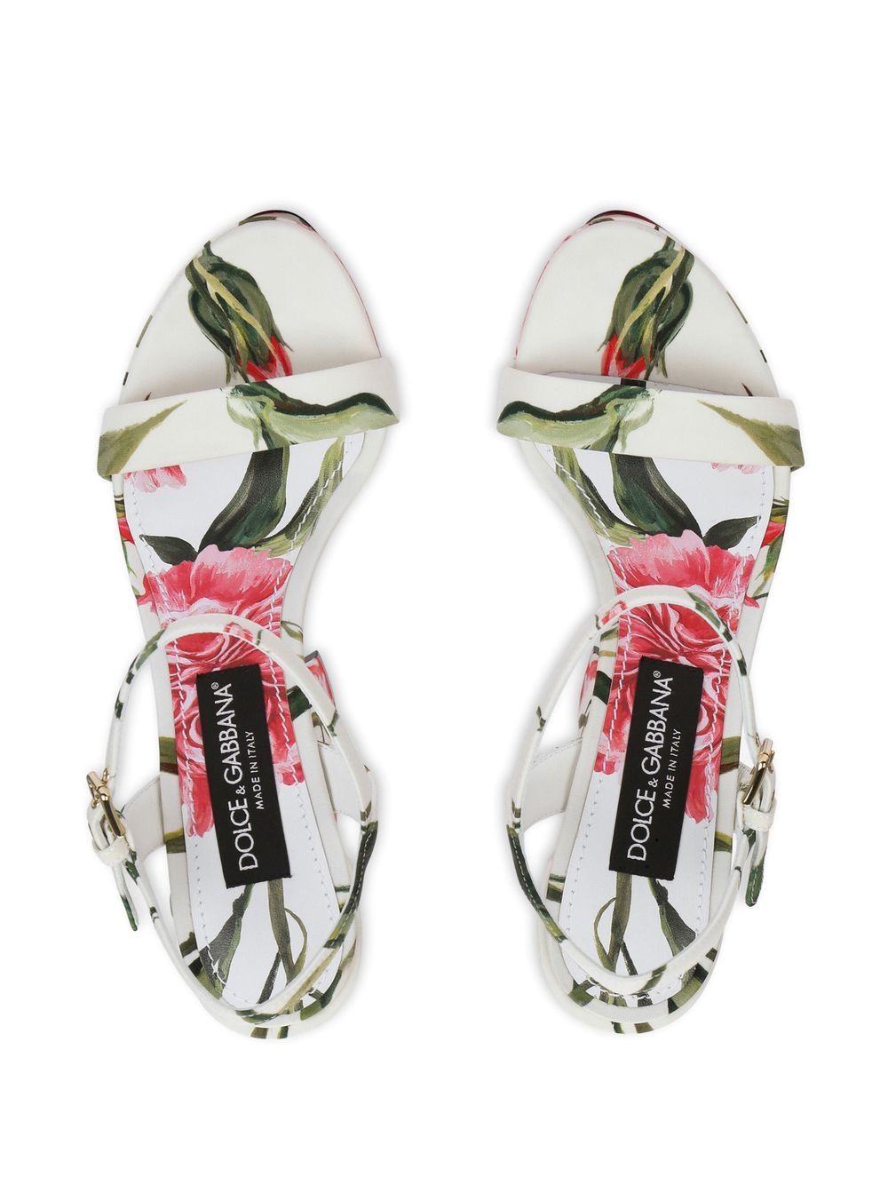 Shop Dolce & Gabbana Floral-print Platform Sandals In White