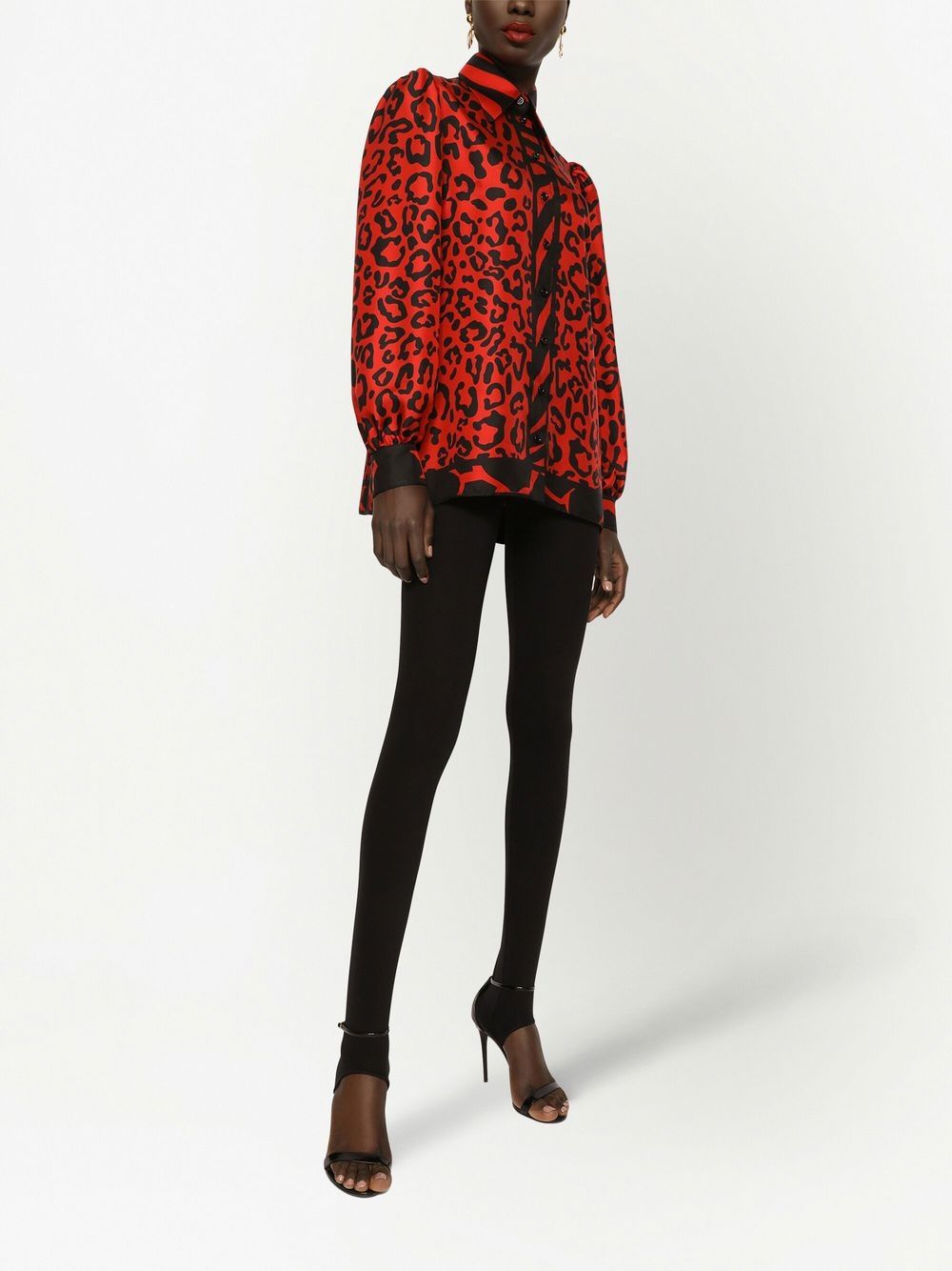 Dolce & Gabbana Blouse met luipaardprint - Rood