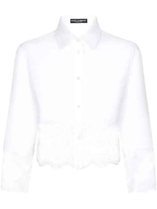 Chemise crop en popeline - Dolce & Gabbana - Modalova