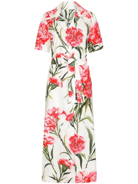 Dolce & Gabbana vestido camisero con estampado floral